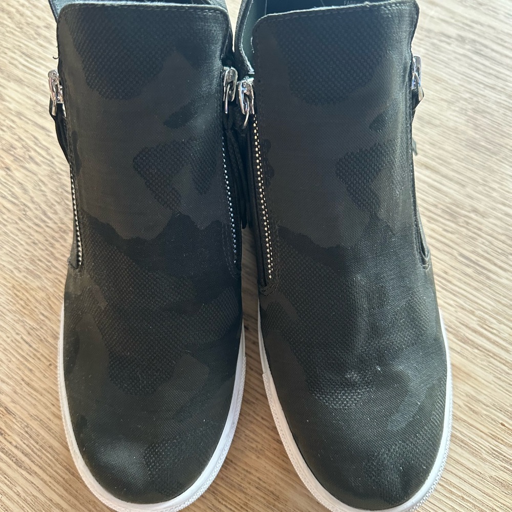 Black Camouflage High-Top Sneakers